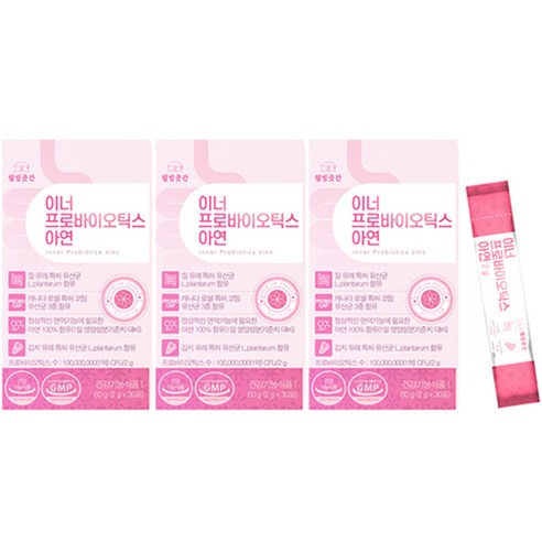 웰빙곳간 이너 프로바이오틱스 아연 30p, 30포, 3개