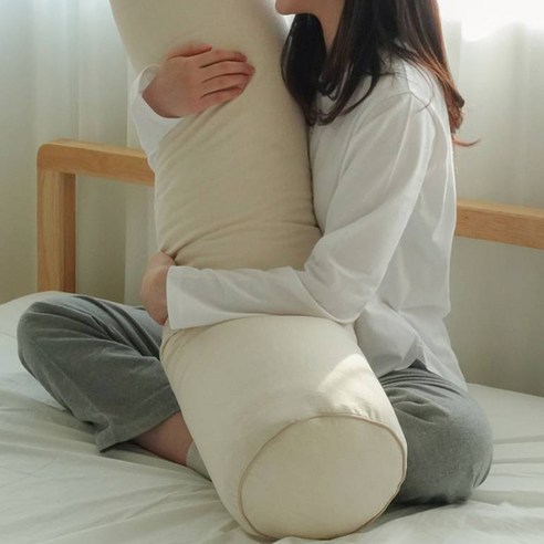 집앤콕 코튼 바디필로우 솜포함, 베이지