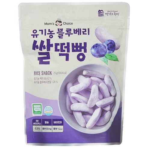 유기농 블루베리 쌀떡뻥 5개, 맛있는풍경 블루베리맛, 25g 유기농 블루베리 쌀떡뻥 5개, 맛있는풍경 블루베리맛, 25g