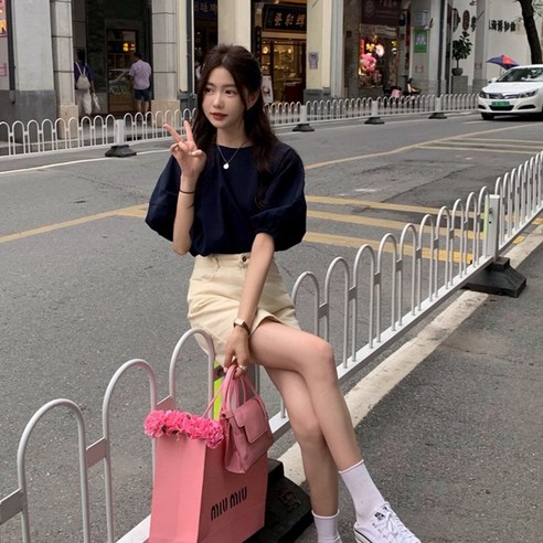 코코블랑 랜디 벌룬 블라우스