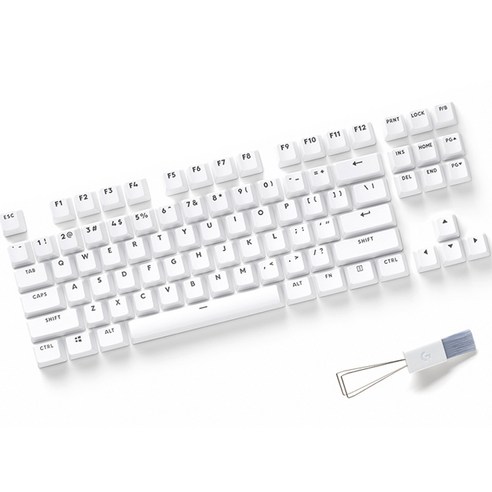 로지텍 G713 G715 오로라 컬렉션 게이밍 키보드 키캡, 텐키리스, 화이트, 943-000876