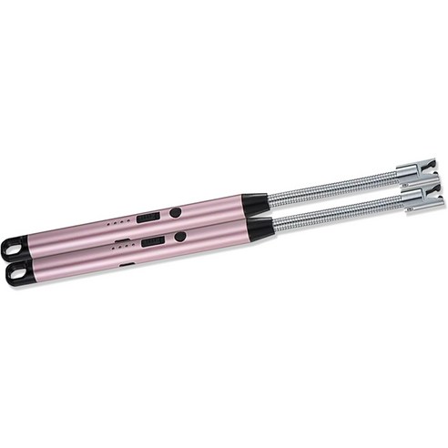 노바리빙 플렉시블 USB 충전식 플라즈마 라이터, 핑크, 2개