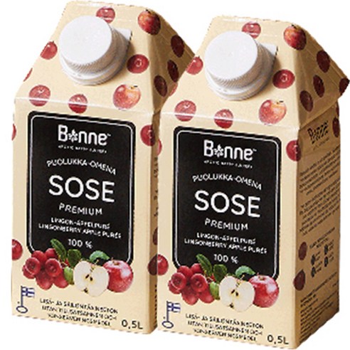 본네 링곤베리 애플 퓨레 주스, 500ml, 2개