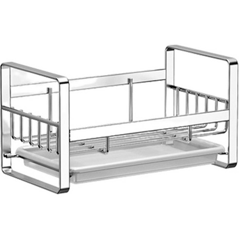 아리코 스테인리스 싱크대 수세미 거치대, 실버, 1개