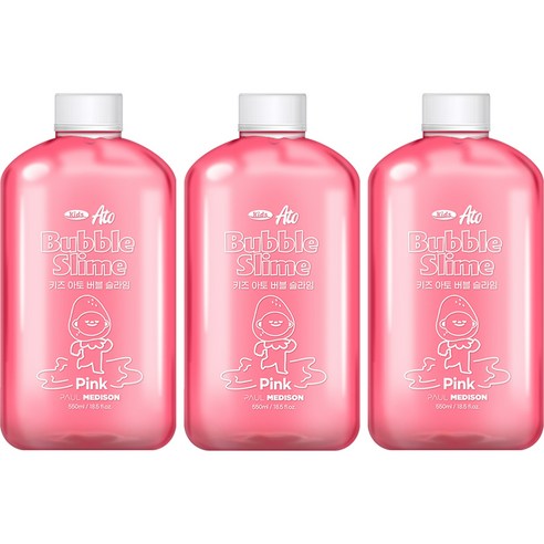 폴메디슨 키즈 아토 버블 슬라임 핑크, 550ml, 3개