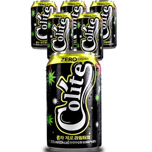 콜라이트 제로 라임터치 탄산음료, 6개, 355ml