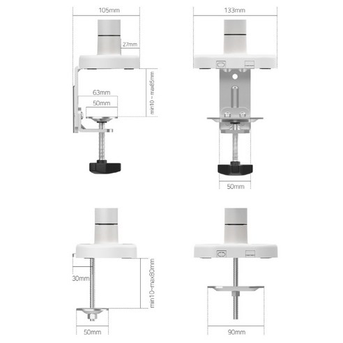 카멜 CA3 패브릭 디자인 싱글 모니터 거치대: 인체공학적 편안함과 업무 공간 최적화