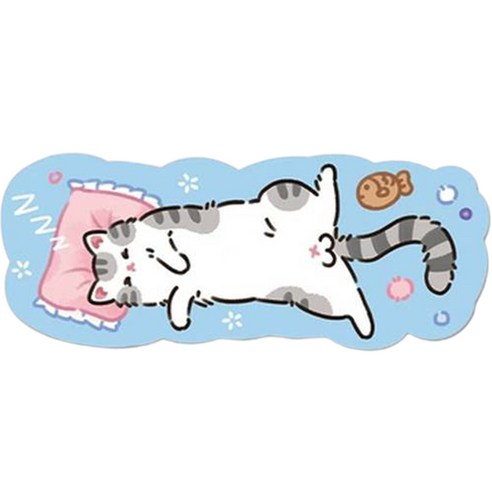 라이프스윗 카툰 고양이 일러스트 키보드 마우스 장패드 배개 아메리칸쇼트헤어, 혼합색상