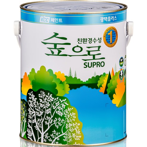 KCC 숲으로 광택 플러스 반광 페인트, 백색, 3.78L, 1개