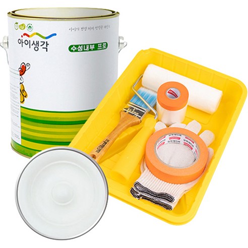 삼화페인트 아이생각 친환경 수성내부 프로 4L 페인트 도구세트, 머쉬멜로우, 4000ml, 1개