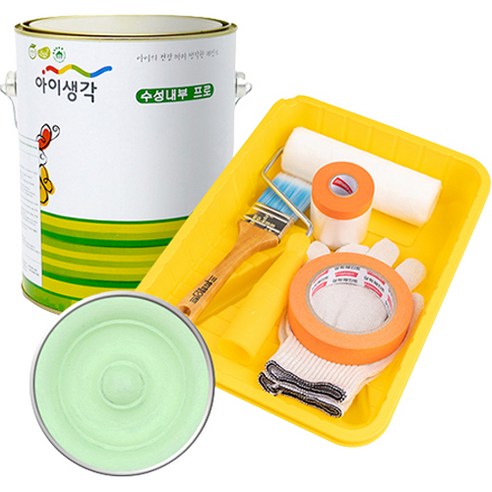삼화페인트 아이생각 친환경 수성내부 프로 4L 페인트 도구세트, 럭키, 4000ml, 1개