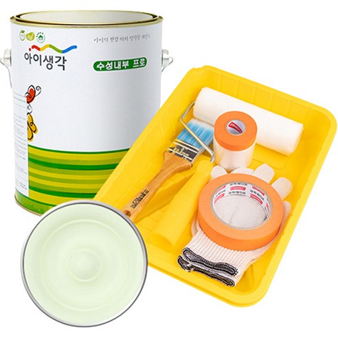 삼화페인트 아이생각 친환경 수성내부 프로 4L 페인트 도구세트, 연사과, 4000ml, 1개