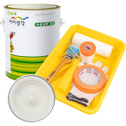 삼화페인트 아이생각 친환경 수성내부 프로 4L 페인트 도구세트, 알몬드베이지, 4000ml, 1개
