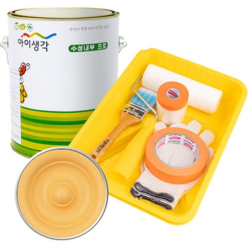 삼화페인트 아이생각 친환경 수성내부 프로 4L 페인트 도구세트, 핑크오렌지, 4000ml, 1개