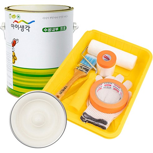 삼화페인트 아이생각 친환경 수성내부 프로 4L 페인트 도구세트, 베이지, 4000ml, 1개