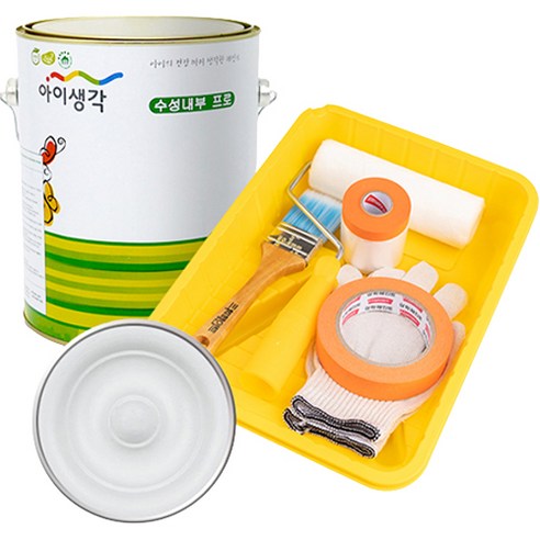 삼화페인트 아이생각 친환경 수성내부 프로 4L 페인트 도구세트, 화이트그레이, 4000ml, 1개