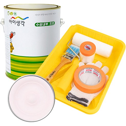 삼화페인트 아이생각 친환경 수성내부 프로 4L 페인트 도구세트, 프린세스핑크, 4000ml, 1개