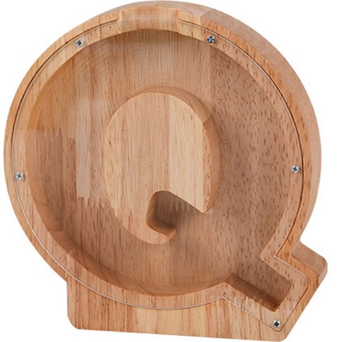 올라운더 알파벳 우드 돼지 저금통, Q, 1개