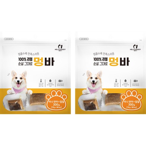 헬로도기 강아지 멍바 미니연어 + 껍질 30p, 미니연어+껍질, 300g, 2개