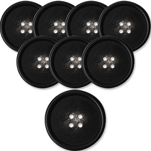 동대문단추왕 고급 무광 코트 가디건 단추 25mm, BK(소리아), 8개