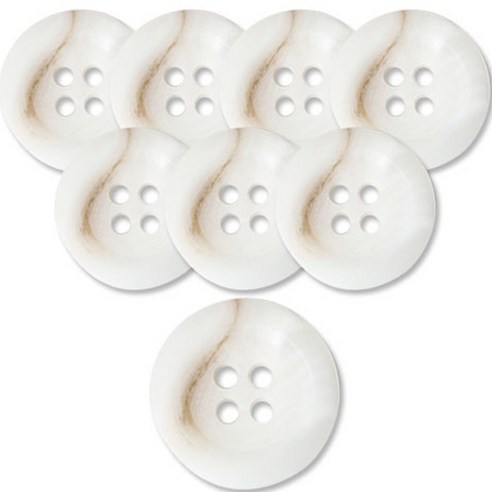 동대문단추왕 고급 무광 코트 가디건 단추 25mm, 더샾, 8개, 화이트 WT 더샾
