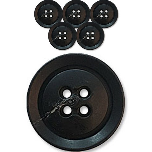 동대문단추왕 무광 코트 가디건 단추 23mm 르노, 6개, 블랙