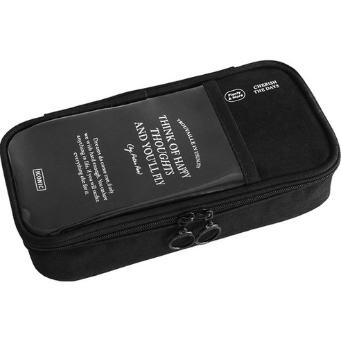 아이코닉 플렌티 대용량 패브릭 펜파우치, 05 Black, 1개