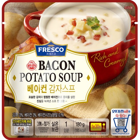 오뚜기 프레스코 베이컨 감자스프, 180g, 1개