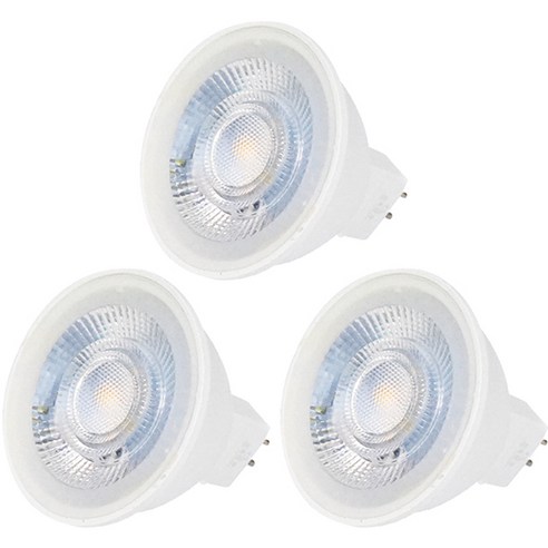두영 LED 할로겐 전구 램프 조명 LED MR16 6W 6500K, 주광색, 3개