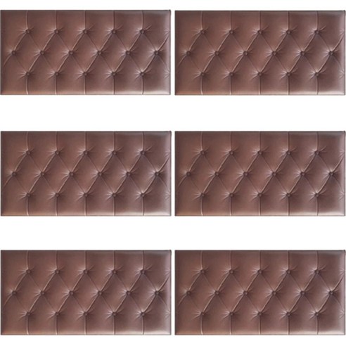 룸마인 접착식 고급 폼블 벽 매트 쿠션 70 x 35 cm, 14 브라운, 6개