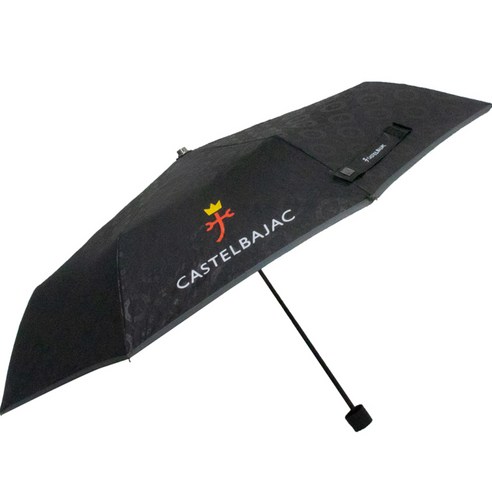 까스텔바작 원형 로고플레이 3단 골프 수동 우산, 블랙