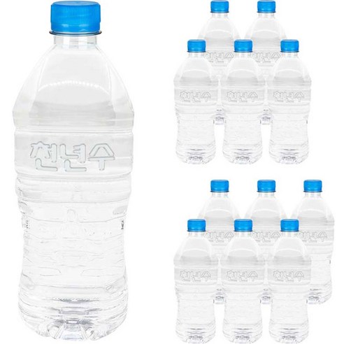 천년수 무라벨 생수, 1L, 12개