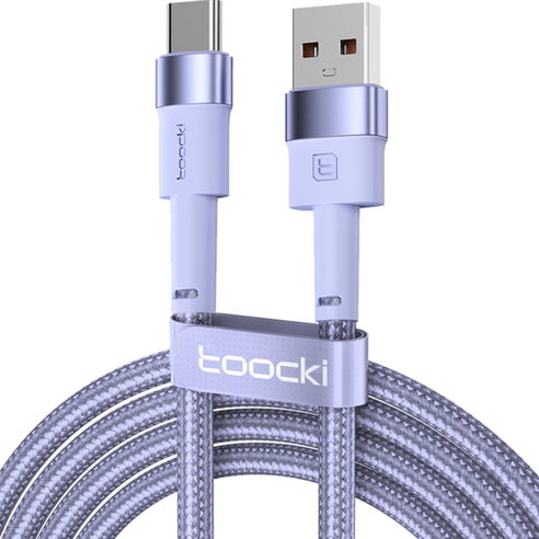 Toocki 투키 3A 파워코어 USB-A to C타입 고속 충전 케이블, 퍼플, 1개, 2m
