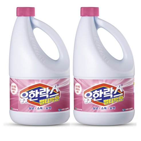 유한락스 멀티액션 후로랄 표백제, 1.5L, 2개