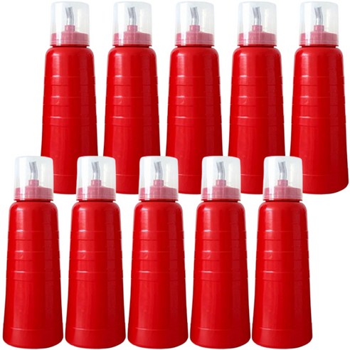 일상속반짝 국내생산 뚜껑 위생 초장 용기 레드, 650ml, 10개