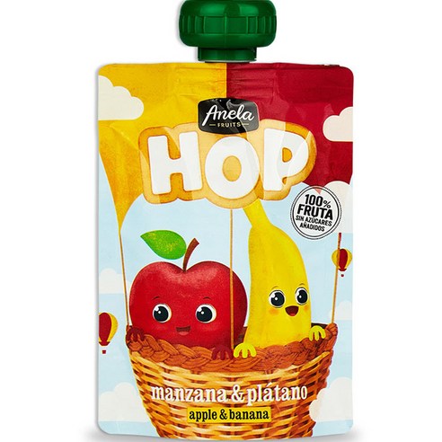 아넬라 HOP 과일 퓨레, 혼합맛(사과/바나나), 100g, 1개