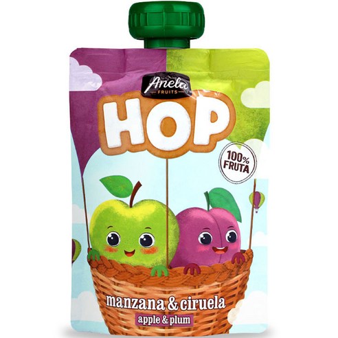 아넬라 HOP 과일 퓨레, 혼합맛(사과/생푸룬), 100g, 1개