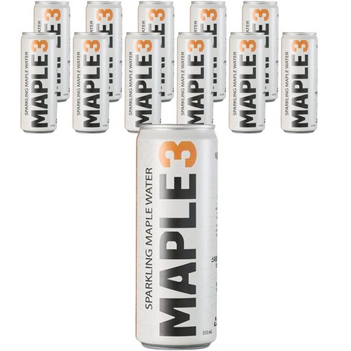 MAPLE3 스파클링 프리미엄 메이플 워터 탄산음료 피치망고, 355ml, 12개