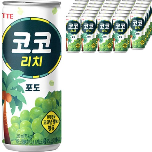 롯데칠성음료 코코 리치 포도 30개, 240ml