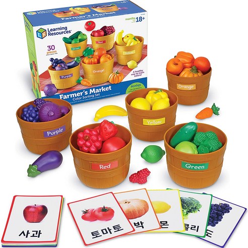 러닝리소스 아동용 과일야채 색깔구분 + 솔팅카드 세트 LER3060G, 1세트