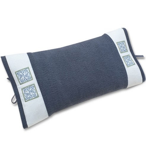 편백아트 프리미엄 편백 미니큐브칩 피그먼트 순면 끈베개 47 x 26 cm, 진회색, 1개