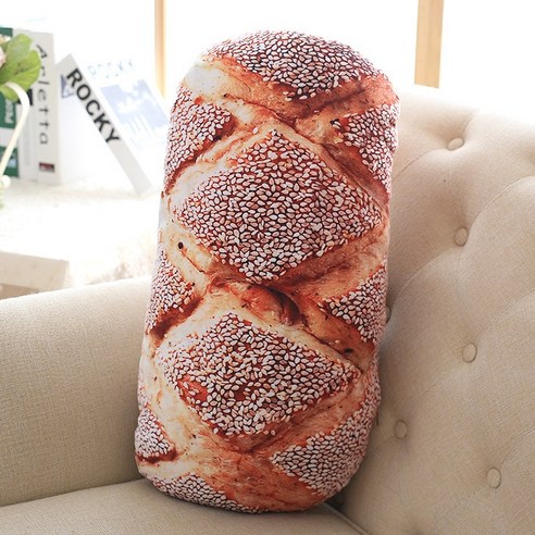 생활애찬 재미있는 브레드 모양 빵 쇼파 쿠션, 참깨빵