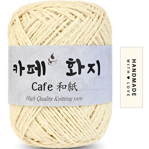 니뜨 카페화지 뜨개실 40g + 코튼라벨 세트, 1005 크림베이지, 1세트