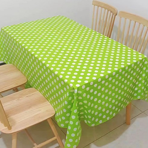 캐치 컬러풀 도트 파티 테이블보, 연두, 137 x 183 cm