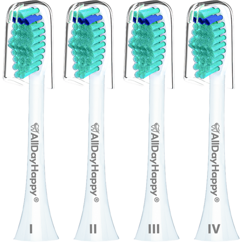 올데이해피 필립스 호환용 전동 칫솔모 4p + 안전뚜껑 4p 세트, HX6014P, HX6014P, 1세트