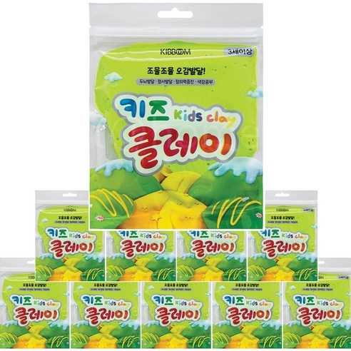 키즈 클레이 10개, 연두, 50g