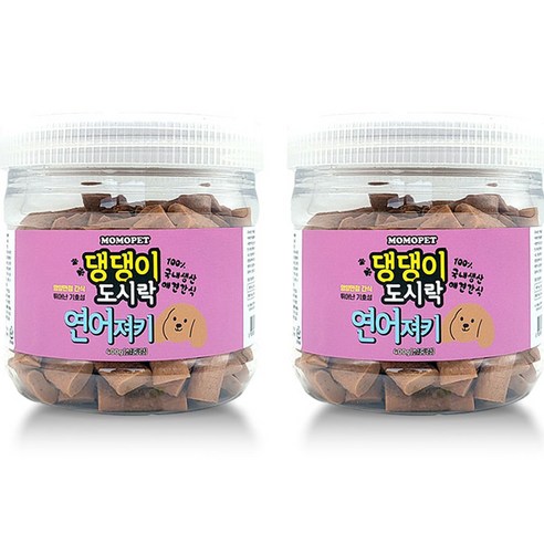 모모펫 강아지 네이처펫 댕댕이 도시락 수제간식 져키, 400g, 2개, 연어맛
