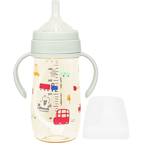 밥독 PPSU 뛰뛰빵빵 빨대컵 270ml, 민트, 1개