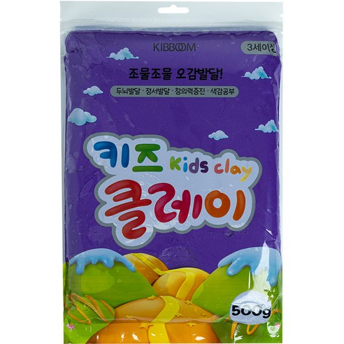 키즈 클레이, 보라, 500g, 1개