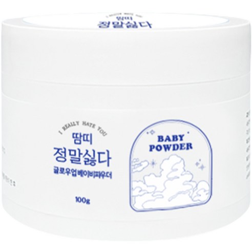 정말싫다땀띠 글로우업 베이비 파우더, 100g, 1개